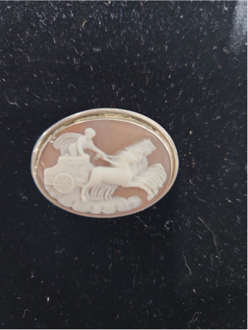 Antique Italian Carved Shell Cameo Brooch - Apollo's Sun Chariot, 925... - Picture 12 of 12